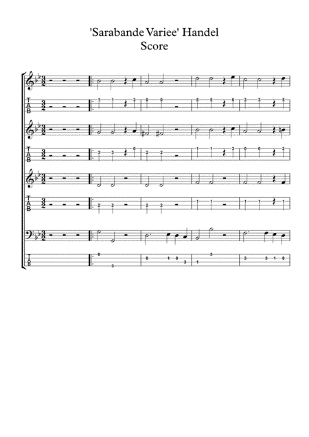 Sarabande Vairee - Handel (arr. Chris J. Day)