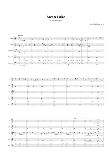 Swan Lake by Tchaikovsky for Woodwind Quintet (arr. Langanho)