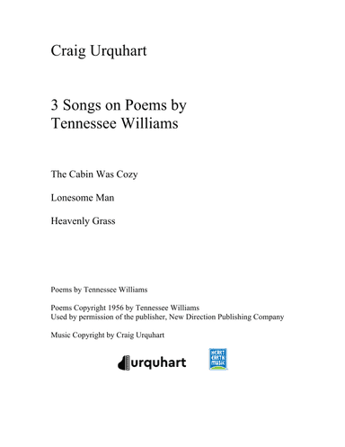 Craig Urquhart - THREE SONGS ON POEMS OF TENNESSEE  WILLIAMS