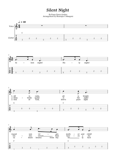 Silent Night (english lyrics) (arr. Henrique F Mangoni)