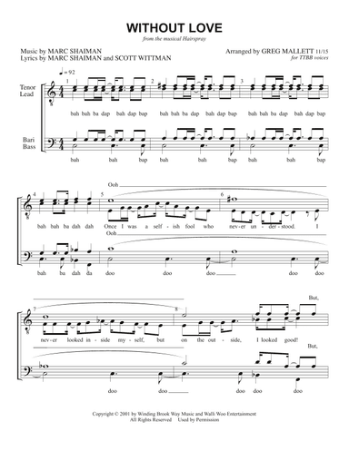 Without Love (arr. Greg Mallett)
