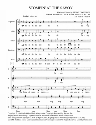 Stompin' At The Savoy (arr. Patrick Sinozich)