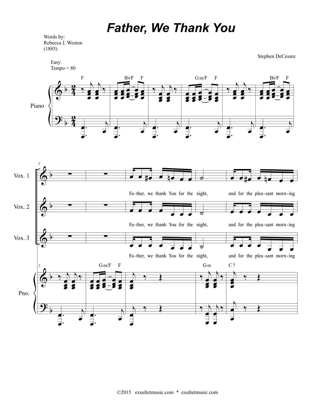 Father, We Thank You (3-part children's choir)