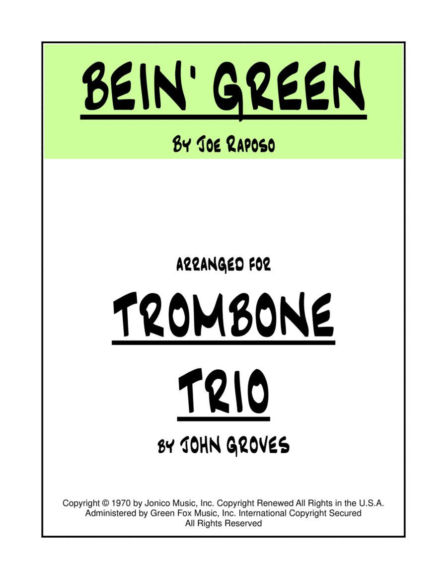 Bein' Green (arr. John Groves)