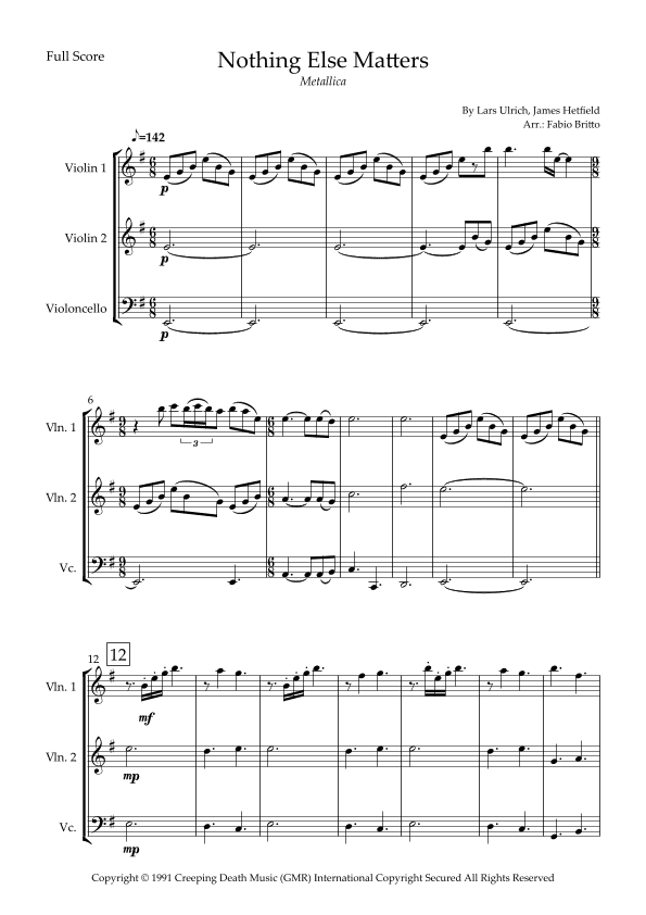 Nothing Else Matters (arr. Fabio Britto)