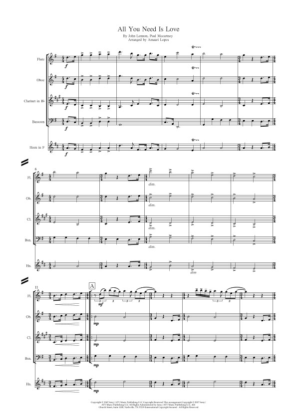 All You Need Is Love (arr. Amauri Lopes)