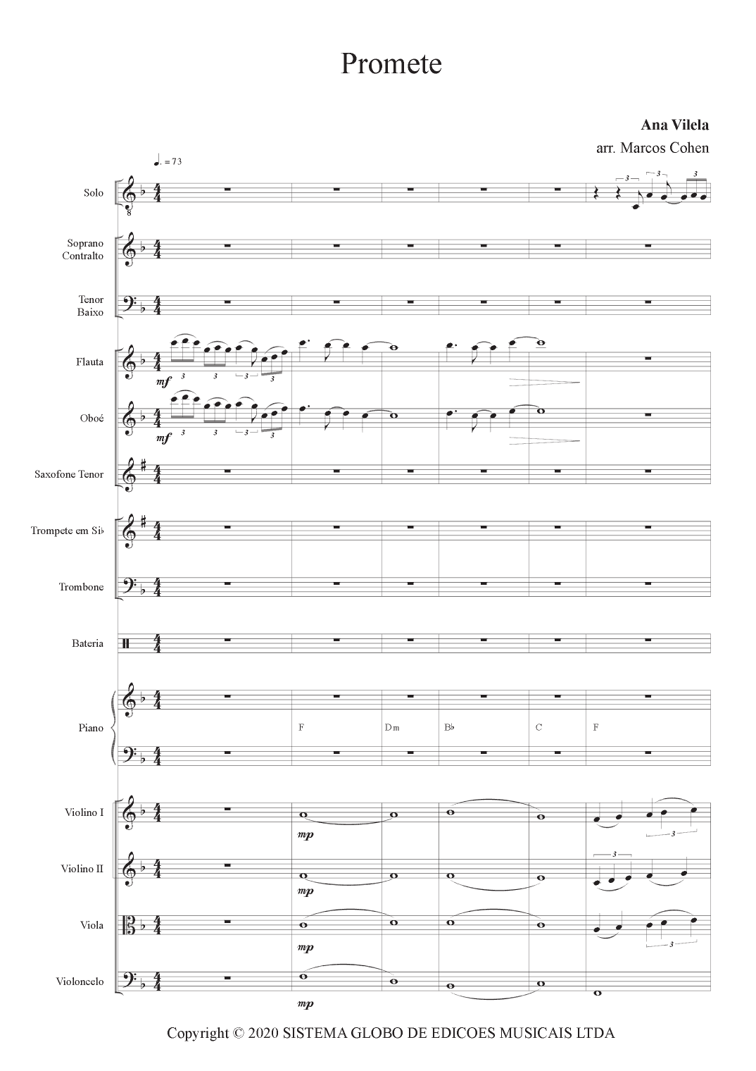 Promete (arr. Marcos Cohen)