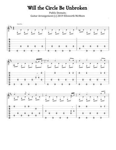 Will the Circle Be Unbroken (For Fingerstyle Guitar Tuned Open G - DGDGBD) (arr. Ellsworth McMeen)