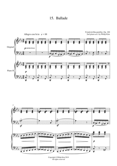 15.  Ballade  25 Progressive Studies Opus 100 for 2 pianos Friedrich Burgmüller (arr. Philip Kim)