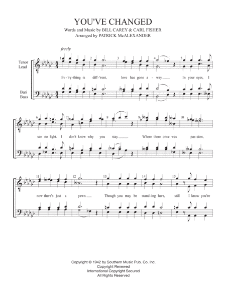 You've Changed (arr. Patrick McAlexander)