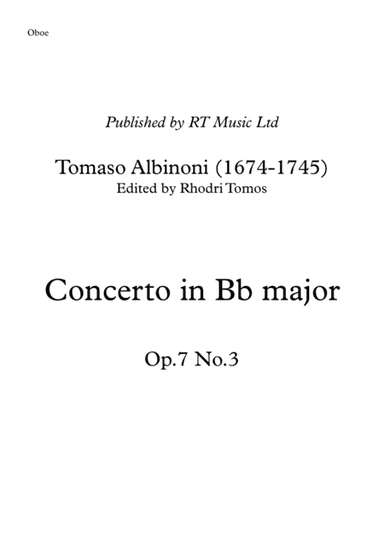 Albinoni Concerto Bb major Op.7 No.3 - solo trumpets and piccolo trumpet parts (arr. Rhodri Tomos)