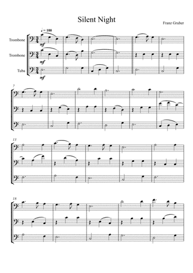 Franz Gruber - Silent Night (Trombone, Trombone and Tuba Trio) (arr. André Laitano)