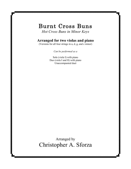 Burnt Cross Buns, for two violas and piano (arr. Christopher A. Sforza)