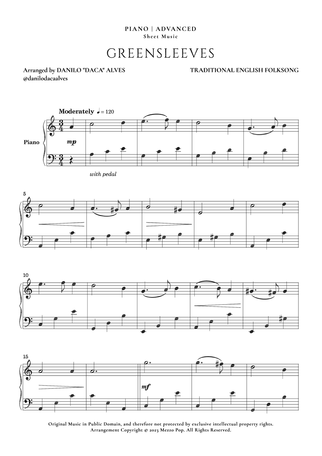 Greensleeves (arr. Danilo "Daca" Alves)
