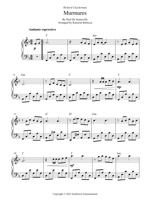 Murmures (arr. Kaiserin Rebecca)