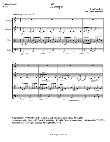 Longer (arr. Jason Sullivann)