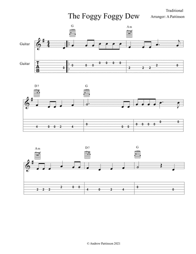 The Foggy Foggy Dew (arr. Andrew Pattinson)