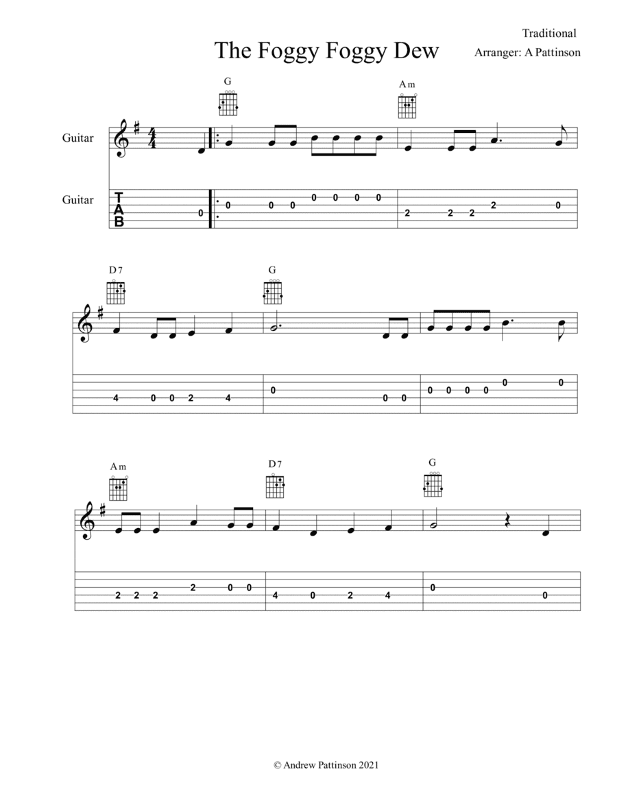 The Foggy Foggy Dew (arr. Andrew Pattinson)