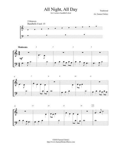 All Night, All Day - for 2-octave handbell choir (arr. Samuel Stokes)