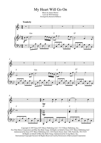 My Heart Will Go On (Love Theme from Titanic) (arr. Kaiserin Rebecca)