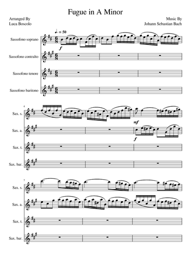 Fugue in A Minor (arr. Luca Boscolo)