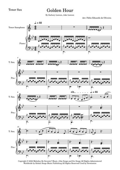 Golden Hour (arr. Fabio Eduardo de Oliveira)