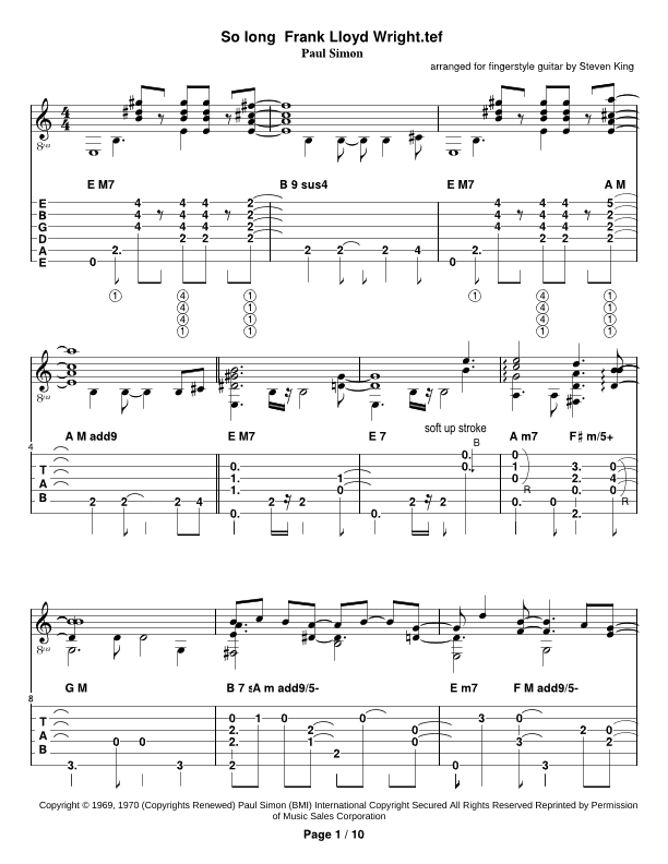 So Long, Frank Lloyd Wright (arr. Steven Michael King)