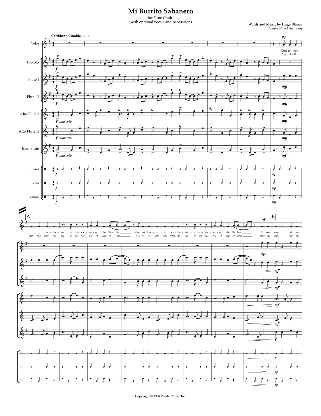 El Burrito Sabanero (mi Burrito Sabanero) (arr. Dana H. Joras)