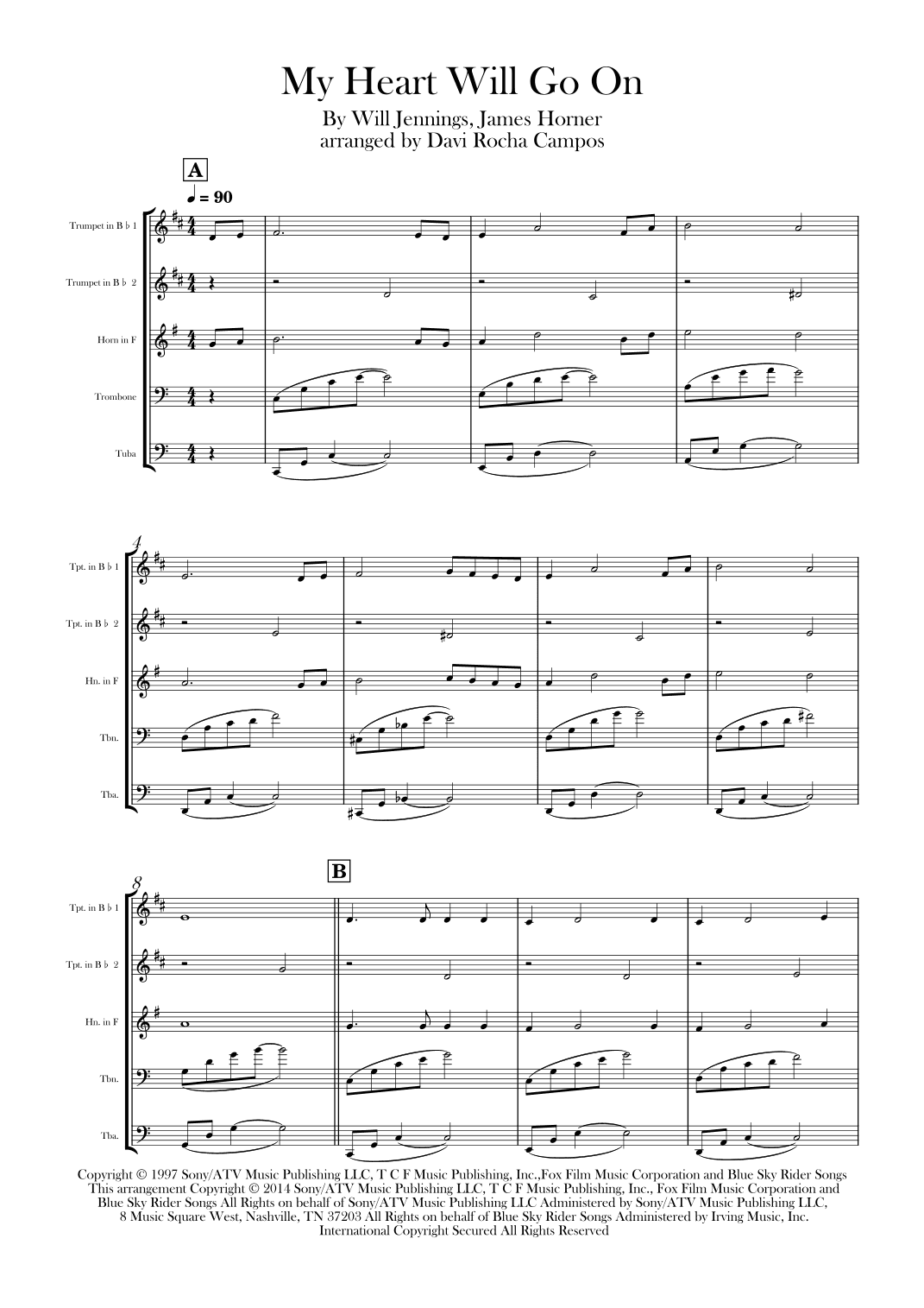 My Heart Will Go On (love Theme From 'titanic') (arr. Davi Rocha Campos)