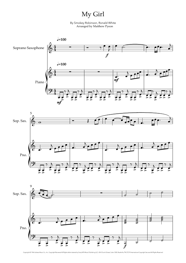 My Girl (arr. Matthew pyeon)