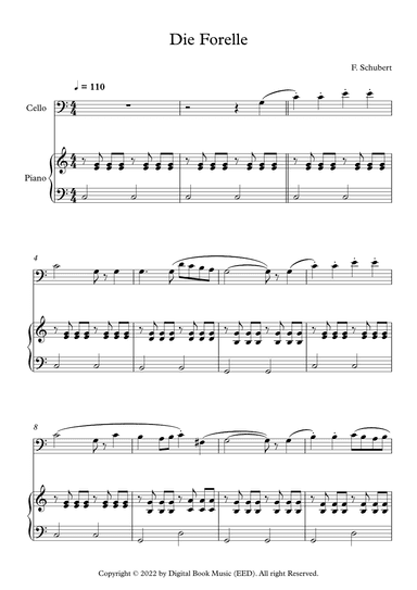 Die Forelle - Franz Schubert (Cello + Piano) (arr. Digital Book Music)