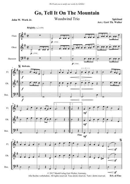 Go, Tell It On The Mountain (arr. Gert Th. Walter)