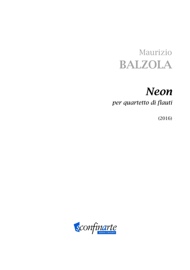 Maurizio Balzola: NEON (ES-20-015) - Score Only