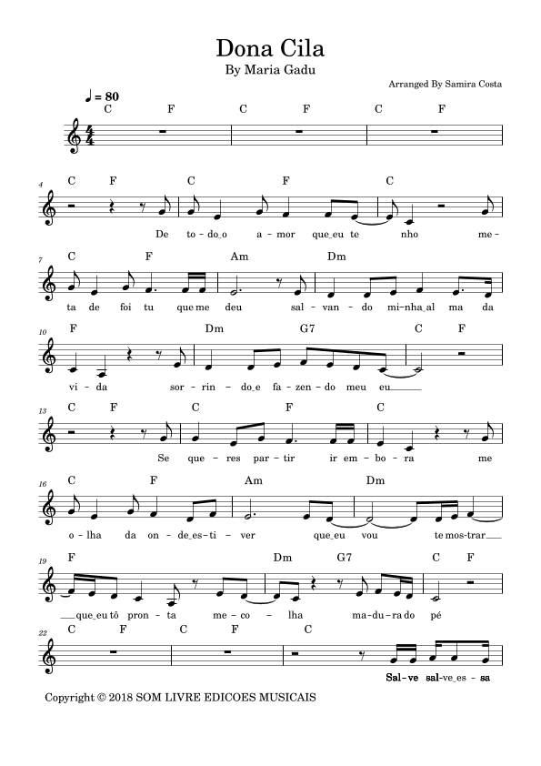 Dona Cila (arr. Samira Costa)