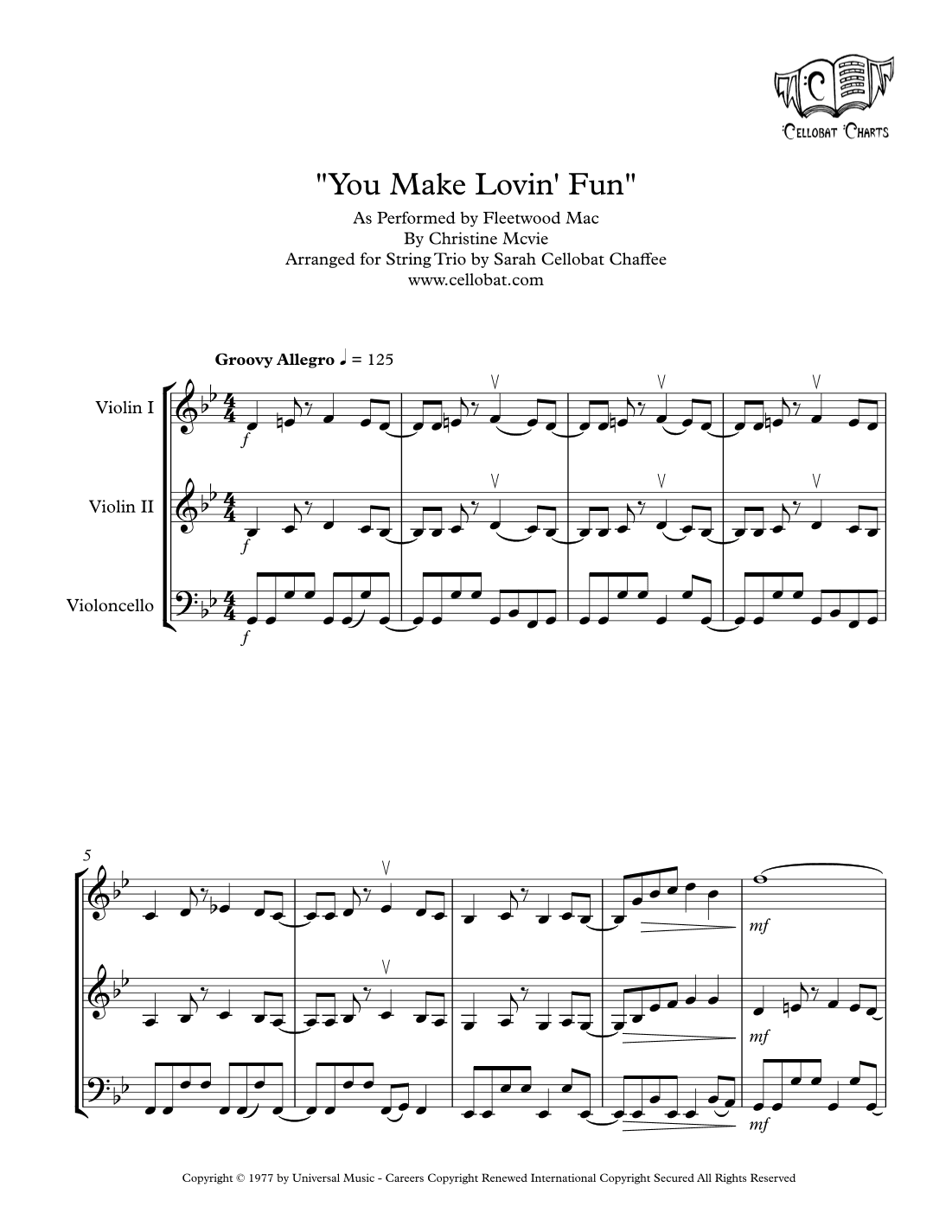 You Make Lovin' Fun (arr. Sarah Cellobat Chaffee)