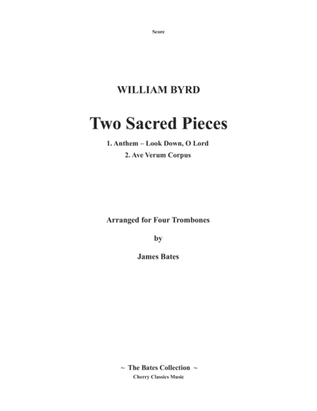 Two Sacred Pieces for Trombone Quartet (arr. James Bates)