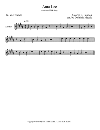 Aura Lee (arr. Dominic Meccia)