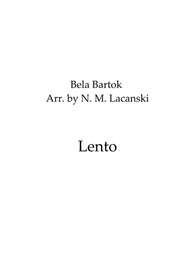 Lento (arr. Nick M Lacanski)