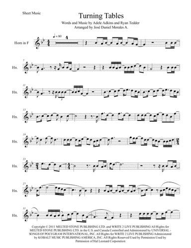 Turning Tables (arr. José Daniel Morales A.)