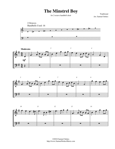 The Minstrel Boy - for 2-octave handbell choir (arr. Samuel Stokes)
