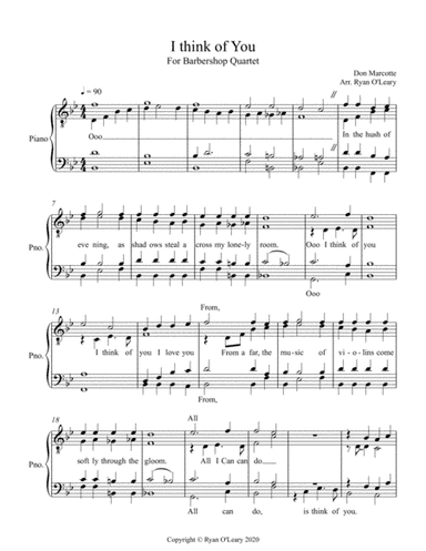I Think Of You (arr. Ryan O'Leary)