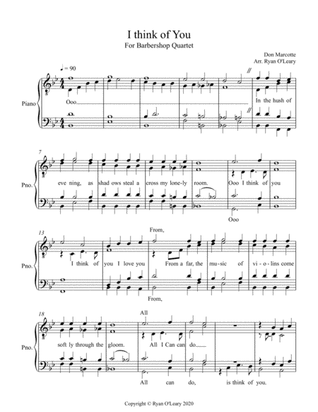 I Think Of You (arr. Ryan O'Leary)