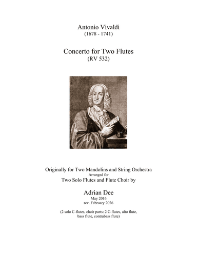 Concerto in G for 2 Flutes (RV 532) (arr. Adrian Dee)