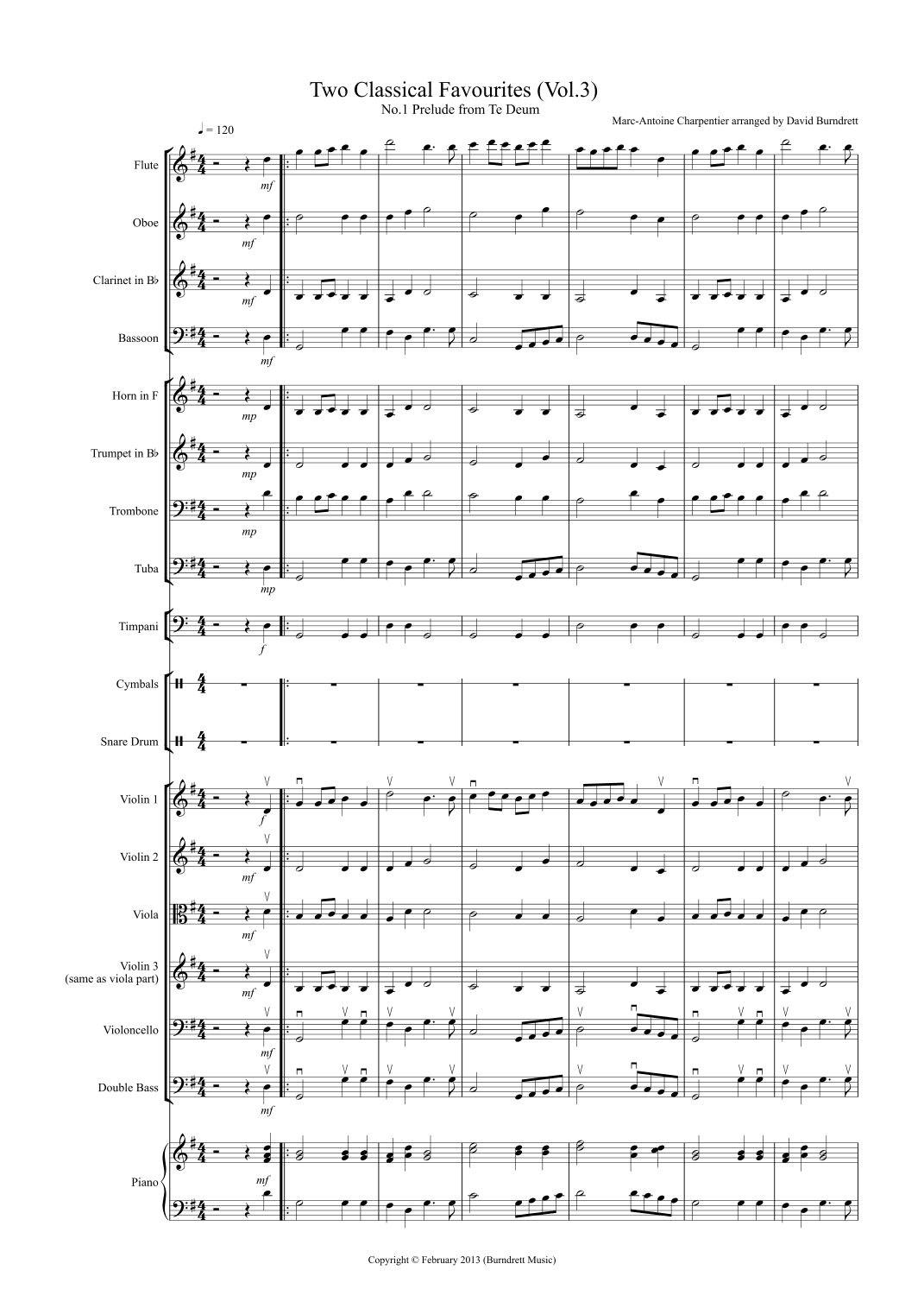 2 Classical Favourites for School Orchestra (volume three) (arr. David Burndrett)