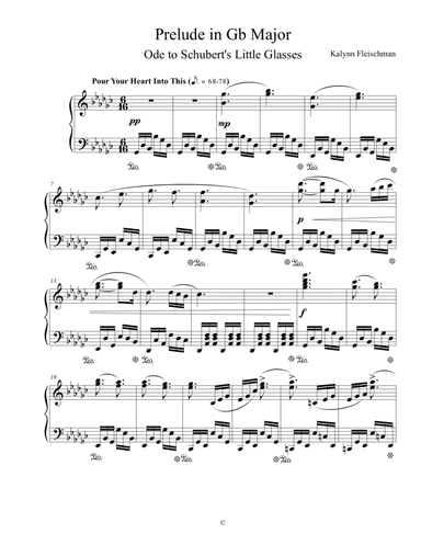 Prelude in Gb Major: Ode to Schubert's Little Glasses
