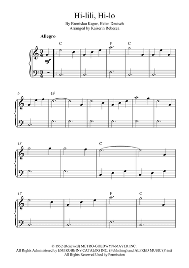Hi-lili, Hi-lo (arr. Kaiserin Rebecca)