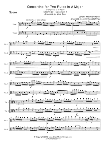 Molter, J. - Concertino (Mvt. 1) for Two Violas (arr. Linda M. Scott)