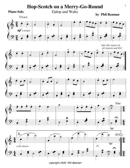 Hop-Scotch on a Merry-Go-Round, Galop and Waltz, piano solo