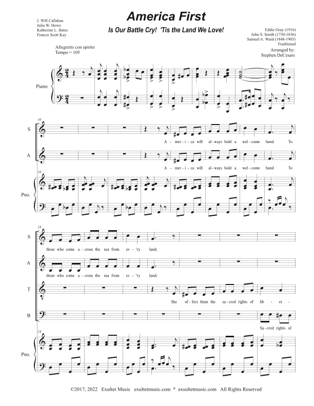America First (SATB Divisi) (arr. Stephen DeCesare)