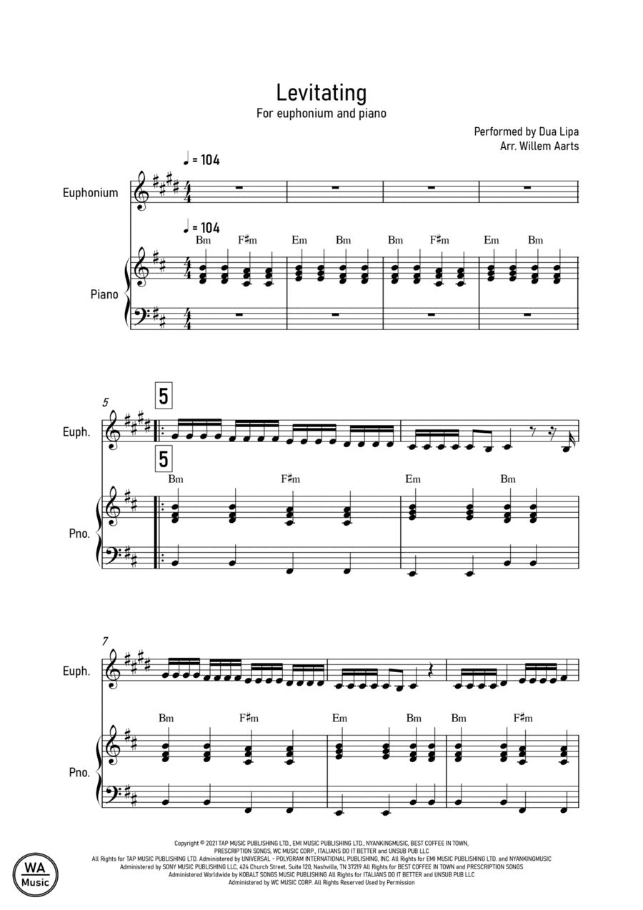 Levitating (arr. Willem Aarts)